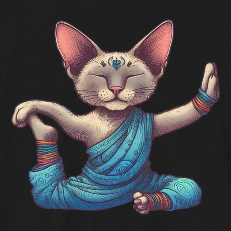 Zen Yoga Cat Sleeve Tee